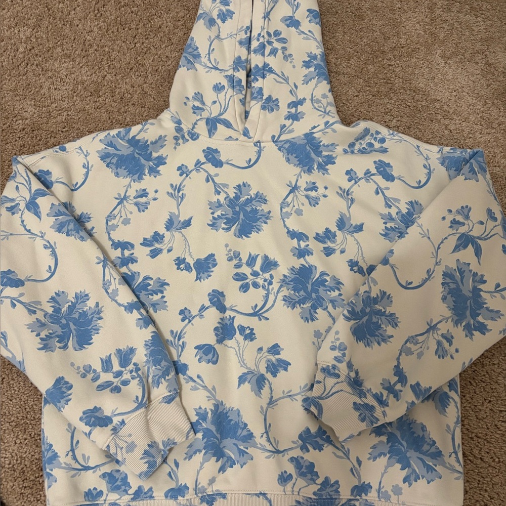 Abercrombie & Fitch Floral Print Blue & Cream Hoodie